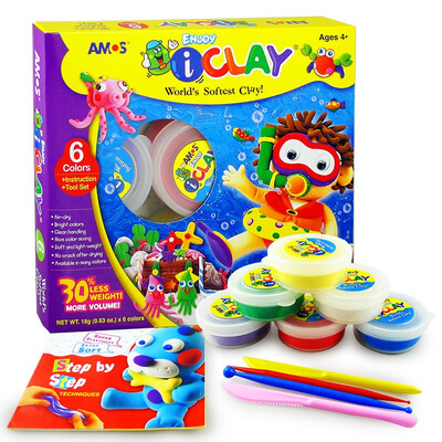 AMOS South Korea imports of children ultra-light super-soft clay colorful set of toys 6-color tool kit
AMOS South Korea imports of children ultra-light super-soft clay colorful set of toys 6-color tool kit