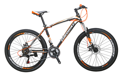 EUROBIKE 26" Mountain Bike 21 Speed Daul Disc Brakes Front Suspension Full Bicycle MTB Sale