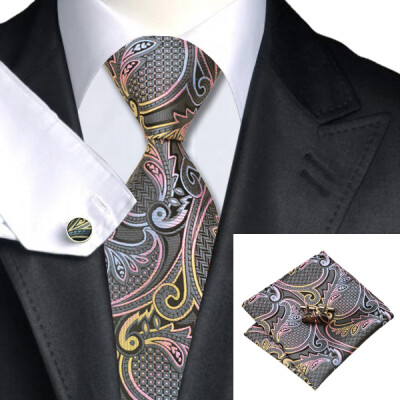 N-0454 Vogue Men Silk Tie Set Gray Paisley Necktie Handkerchief Cufflinks Set Ties For Men Formal Wedding Business wholesale
N-0454 Vogue Men Silk Tie Set Gray Paisley Necktie Handkerchief Cufflinks Set Ties For Men Formal Wedding Business wholesale