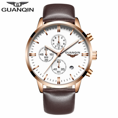 GUANQIN Mens watch top brand luxury chronograph luminous fashion mens sports leather quartz watch
GUANQIN Mens watch top brand luxury chronograph luminous fashion mens sports leather quartz watch