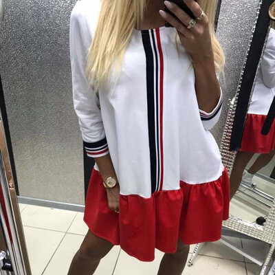Lovaru ™ 2017 Autumn Dress Red White Stitching Women Sweet Loose Dress Three Quarter Girl Preppy Style Mini Dresses
Lovaru ™ 2017 Autumn Dress Red White Stitching Women Sweet Loose Dress Three Quarter Girl Preppy Style Mini Dresses