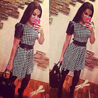 Lovaru ™2015 new women's casual dress stitching waist tightening dresses Cultivate one's morality short sleeve printing fit shor
Lovaru ™2015 new women's casual dress stitching waist tightening dresses Cultivate one's morality short sleeve printing fit shor