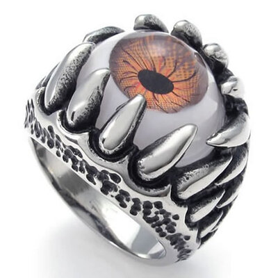 Hpolw Mens Stainless Steel vintage Dragon Claw amber coloured /sandybrown Eyes Eyeball punk retro devil eye animals men ring
Hpolw Mens Stainless Steel vintage Dragon Claw amber coloured /sandybrown Eyes Eyeball punk retro devil eye animals men ring