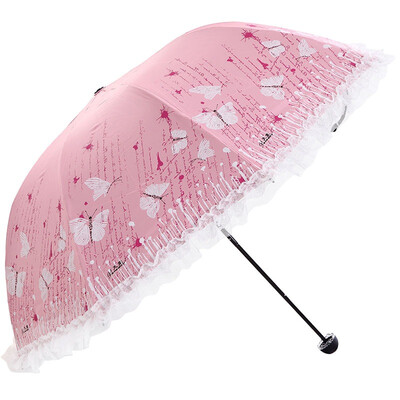 Paradise lace mannual 3 folded umbrella rainysunny umbrella