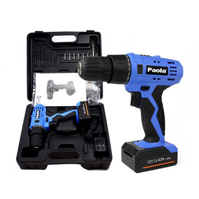 Paola 12V lithium hand drill electric screwdriver household multi-function rechargeable drill kit kit 8652
Paola 12V lithium hand drill electric screwdriver household multi-function rechargeable drill kit kit 8652