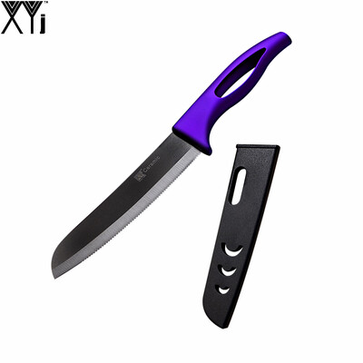 New Coming XYJ Brand Multicolor Handle Kitchen Knife Black Blade 6 " Santoku Ceramic Knife High Quality Cooking Tools Serrated Bre
New Coming XYJ Brand Multicolor Handle Kitchen Knife Black Blade 6 " Santoku Ceramic Knife High Quality Cooking Tools Serrated Bre
