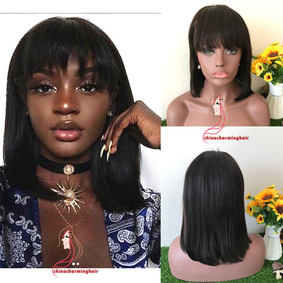 Short Brazilian Lace Front Human Hair Wigs With Bangs Bob Lace Wigs For Black Women Natural Black Color
Short Brazilian Lace Front Human Hair Wigs With Bangs Bob Lace Wigs For Black Women Natural Black Color