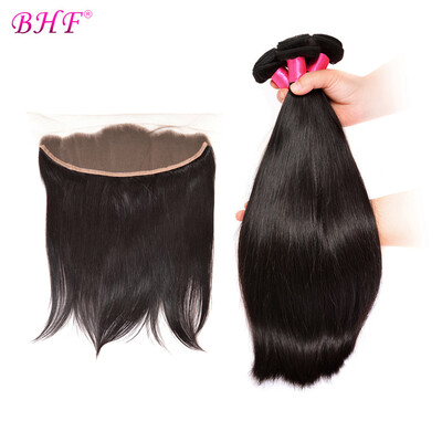 BHF Hair Non-Remy Human Hair 134 Lace Frontal Closure With Bundles Indian Straight Hair 3 Bundles Hair Extensions
BHF Hair Non-Remy Human Hair 134 Lace Frontal Closure With Bundles Indian Straight Hair 3 Bundles Hair Extensions