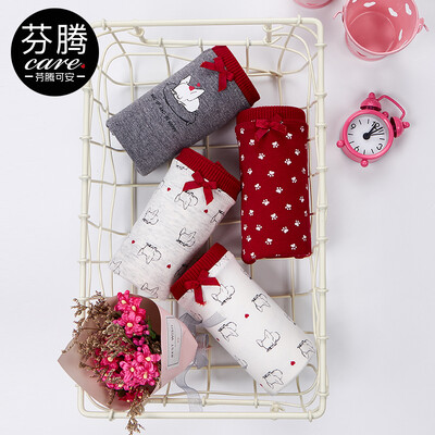 Fenteng Kean womens underwear 4 loaded cute printed bow middle waist briefs red white gray black light gray
Fenteng Kean womens underwear 4 loaded cute printed bow middle waist briefs red white gray black light gray