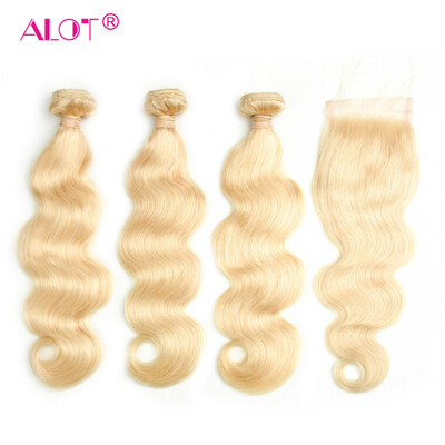 Alot Hair Peruvian Body Wave Virgin Hair Weft 613 Blonde Hair 3 Pcs Human Hair with Lace Closure Free Part
Alot Hair Peruvian Body Wave Virgin Hair Weft 613 Blonde Hair 3 Pcs Human Hair with Lace Closure Free Part