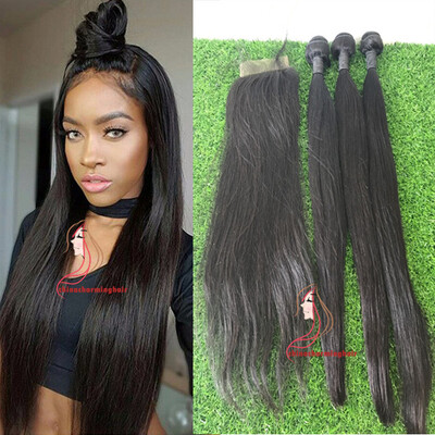 Brazilian Straight Hair With Lace Closure Free Part 4 Pcs Natural Color Free Ship Remy Human Hair 3 Bundles With Closure
Brazilian Straight Hair With Lace Closure Free Part 4 Pcs Natural Color Free Ship Remy Human Hair 3 Bundles With Closure