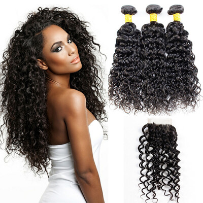 8A Brazilian Water Wave 3/4 Bundles with Closure Unprocessed Virgin Human Hair Bundles with Lace Closure 4x4 Free Part Can Be Dyed
8A Brazilian Water Wave 3/4 Bundles with Closure Unprocessed Virgin Human Hair Bundles with Lace Closure 4x4 Free Part Can Be Dyed