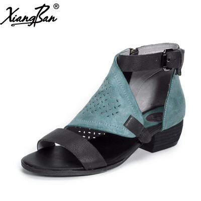 Xiangban Women Roman Sandals Peep Toe Summer Ladies Sandals Low Heel Shoes Hollow Out Genuine Leather
Xiangban Women Roman Sandals Peep Toe Summer Ladies Sandals Low Heel Shoes Hollow Out Genuine Leather