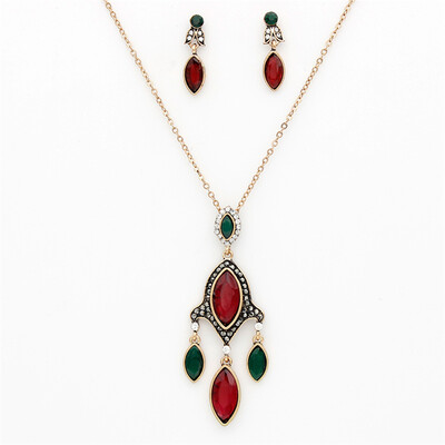Vintage Resin Jewelry Sets Turkish Antique Gold Color Leaf Drop Water Earring Oval Pendant Necklace Women Festival Bride Bijoux
Vintage Resin Jewelry Sets Turkish Antique Gold Color Leaf Drop Water Earring Oval Pendant Necklace Women Festival Bride Bijoux