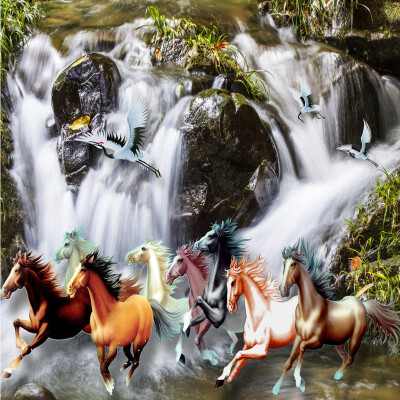Free Shipping Flow water horse waterfall flooring painting tea house bedroom self-adhesive floor wallpaper mural 250cmx200cm
Free Shipping Flow water horse waterfall flooring painting tea house bedroom self-adhesive floor wallpaper mural 250cmx200cm
