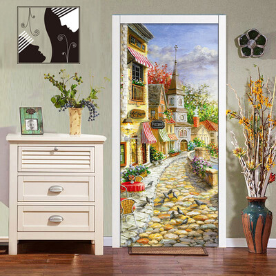 European Town Oil Painting Mural Wallpaper Living Room Hotel Cafe Door Decor Wallpaper PVC Self-Adhesive Door Sticker 77cmx200cm
European Town Oil Painting Mural Wallpaper Living Room Hotel Cafe Door Decor Wallpaper PVC Self-Adhesive Door Sticker 77cmx200cm