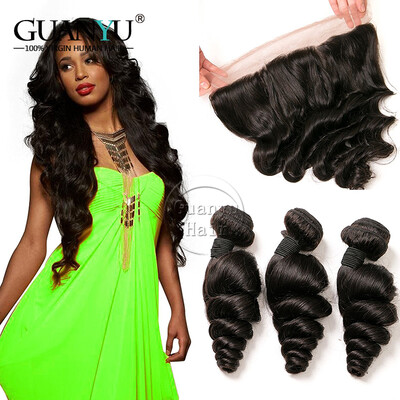 8A Brazilian Human Virgin Hair loose wave 3 Bundles With Ear to Ear 13x4 Lace Frontal Closure #1B
8A Brazilian Human Virgin Hair loose wave 3 Bundles With Ear to Ear 13x4 Lace Frontal Closure #1B