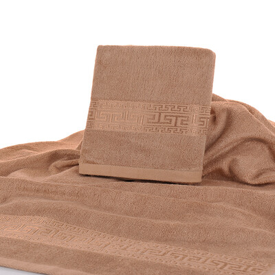 Kam бамбуковые полотенца бамбуковые целлюлозного цвет сатин назад слово взрослого большое банное полотенце 70 * 140см 490г / коричневая полоса