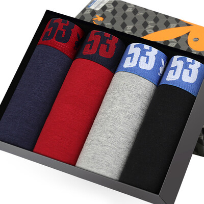 Playboy underwear mens underwear boyshort cotton waist elastic four corner pants youth underwear 4 gift box black gray blue deep red blue XXXL
Playboy underwear mens underwear boyshort cotton waist elastic four corner pants youth underwear 4 gift box black gray blue deep red blue XXXL