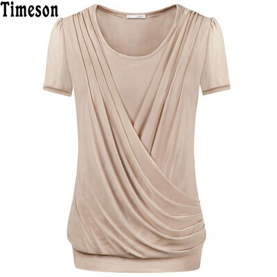 Timeson 2018 Summer Tops Front Fold Women Short Sleeve T-shirt Casual Plus Size Female Knitted Stretch Solid Tee
Timeson 2018 Summer Tops Front Fold Women Short Sleeve T-shirt Casual Plus Size Female Knitted Stretch Solid Tee