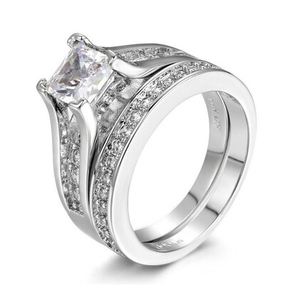 Silver Color 05ct Cubic Zirconia Studded CZ Diamond Rings Fashion Wedding & Engagement Ring Set For Women R570
Silver Color 05ct Cubic Zirconia Studded CZ Diamond Rings Fashion Wedding & Engagement Ring Set For Women R570