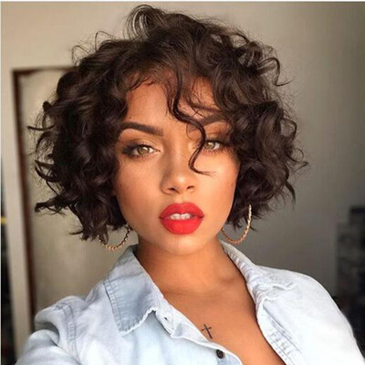 Short Human Hair Wigs for Black Women Curly Wavy Lace Front Wig Brazilian Lace Front Wigs with Baby Hair
Short Human Hair Wigs for Black Women Curly Wavy Lace Front Wig Brazilian Lace Front Wigs with Baby Hair