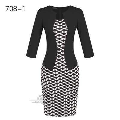 Women Work Dress Longsleeve Spring new European station grid Pencil Skirt fake two Professional dress L13
Women Work Dress Longsleeve Spring new European station grid Pencil Skirt fake two Professional dress L13