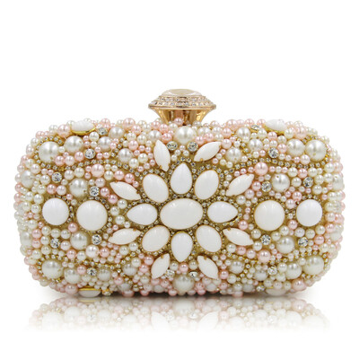 Milisente Women Bag Wedding Clutch Bags Ladies Beaded White Party Clutches Purses