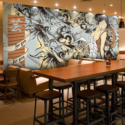 Photo wallpaper 3D cartoon hand-painted Hot pot shop Japanese food sushi ladies large mural wallpaper
Photo wallpaper 3D cartoon hand-painted Hot pot shop Japanese food sushi ladies large mural wallpaper