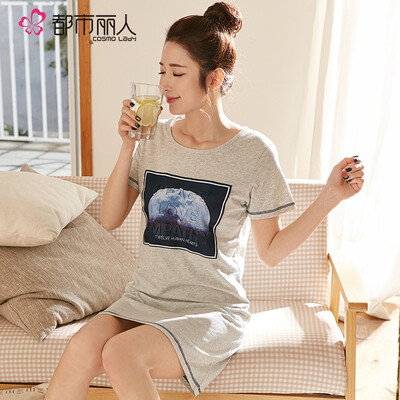 Urban beauty pajamas ladies cotton short-sleeved nightdress fresh Korean version of the thin section single piece skirt home service BH7001 light gray gray L
Urban beauty pajamas ladies cotton short-sleeved nightdress fresh Korean version of the thin section single piece skirt home service BH7001 light gray gray L