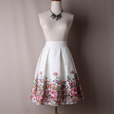 BACHASH 2018 Summer Women Skirt Vintage Peach Blossom Floral Print High Waist Ball Gown Pleated Midi Skater Skirts Saias
BACHASH 2018 Summer Women Skirt Vintage Peach Blossom Floral Print High Waist Ball Gown Pleated Midi Skater Skirts Saias