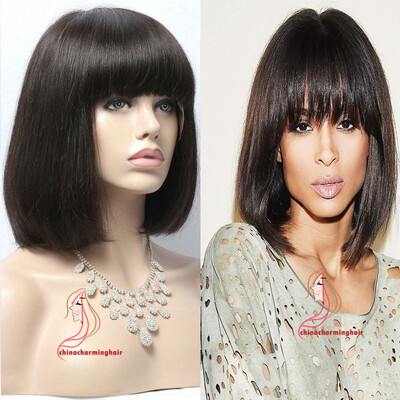 150% Density Short Bob Wigs Peruvian Glueless Lace Front Human Hair Wigs With Bangs Straight Remy Hair ciara hairstyle
150% Density Short Bob Wigs Peruvian Glueless Lace Front Human Hair Wigs With Bangs Straight Remy Hair ciara hairstyle