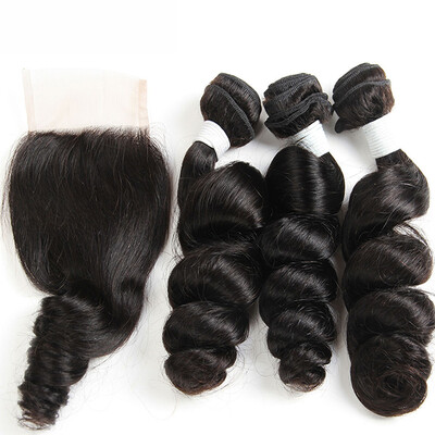 Osolovely Hair Brazilian Hair Weave Bundles With Lace Closure Human Hair 3 Bundle Deals 4 PcsLot Loose Wave Bundles With Closur
Osolovely Hair Brazilian Hair Weave Bundles With Lace Closure Human Hair 3 Bundle Deals 4 PcsLot Loose Wave Bundles With Closur