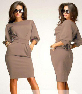 Lovaru ™ hot selling women working dresses with half sleeve o-neck sheath knee length office dress casual popular clothing
Lovaru ™ hot selling women working dresses with half sleeve o-neck sheath knee length office dress casual popular clothing