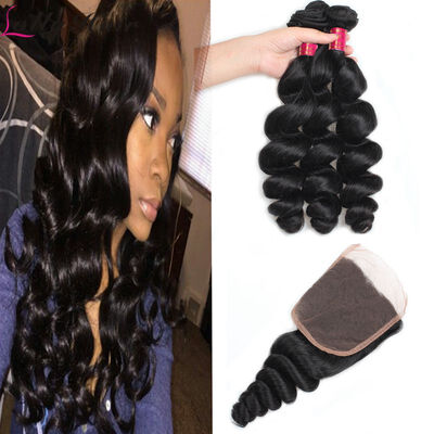 Mink 7A Brazilian Virgin Hair Loose Wave With Closure Virgin Brazilian Loose Curly Hair Weave 3 Bundle Deals With Lace Closure
Mink 7A Brazilian Virgin Hair Loose Wave With Closure Virgin Brazilian Loose Curly Hair Weave 3 Bundle Deals With Lace Closure