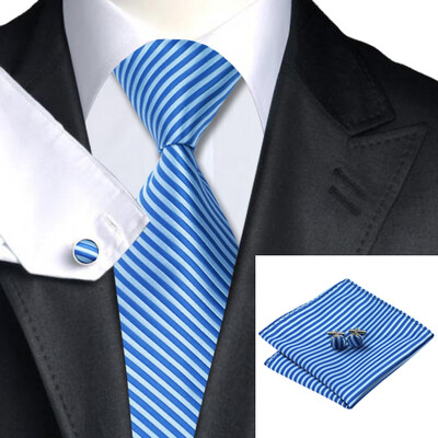 N-1204 Vogue Men Silk Tie Set Blue Stripe Necktie Handkerchief Cufflinks Set Ties For Men Formal Wedding Business wholesale
N-1204 Vogue Men Silk Tie Set Blue Stripe Necktie Handkerchief Cufflinks Set Ties For Men Formal Wedding Business wholesale