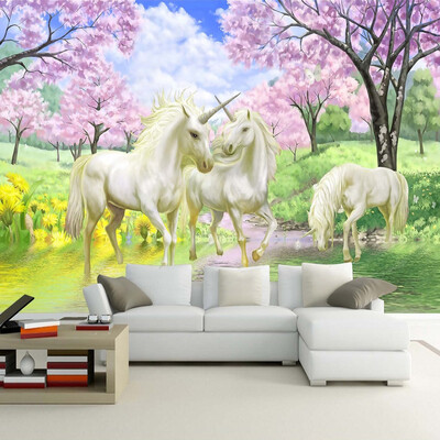 Custom Mural Wallpaper European Fantasy Style Fairy Tale Cartoon Unicorn Cherry Blossom Wall Mural For Kids Bedroom Wall Paper
Custom Mural Wallpaper European Fantasy Style Fairy Tale Cartoon Unicorn Cherry Blossom Wall Mural For Kids Bedroom Wall Paper