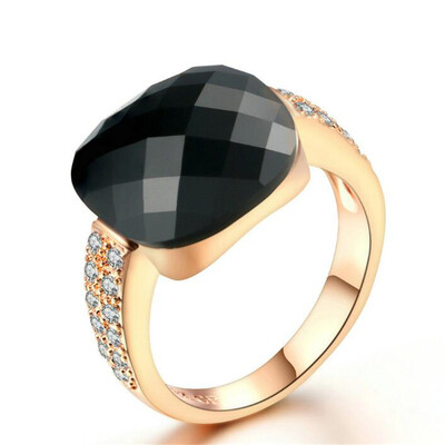 Top Quality Black Acrylic Vintage Party Ring Rose Gold Plated Finger Jewelry Engagement Rings Retro Style Accessories R339
Top Quality Black Acrylic Vintage Party Ring Rose Gold Plated Finger Jewelry Engagement Rings Retro Style Accessories R339