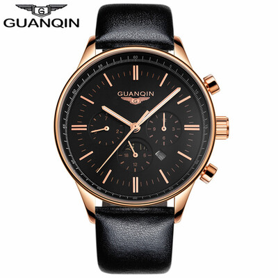 GUANQIN Watch Mens sports Casual fashion Quartz watches Mens Leather Watch Mens Watch
GUANQIN Watch Mens sports Casual fashion Quartz watches Mens Leather Watch Mens Watch