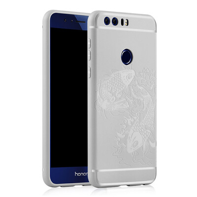GRASALE case For Huawei Honor 8 Luxury Soft silicone Fish pattern Protective back cover for huawei honor8