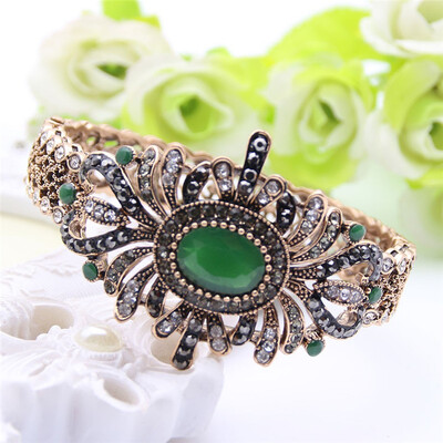 Exquisite Turkish Women Antique Gold Color Bangle&Bracelet Resin Rhinestone Jewelry Bangles Hollow Flower Pulseirsa Feminino
Exquisite Turkish Women Antique Gold Color Bangle&Bracelet Resin Rhinestone Jewelry Bangles Hollow Flower Pulseirsa Feminino