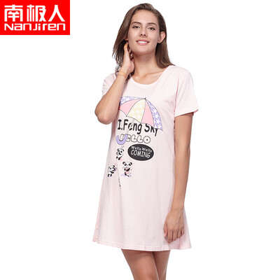 Naijiren pajamas womens comfortable cotton short-sleeved casual loose nightdress 
Naijiren pajamas womens comfortable cotton short-sleeved casual loose nightdress
