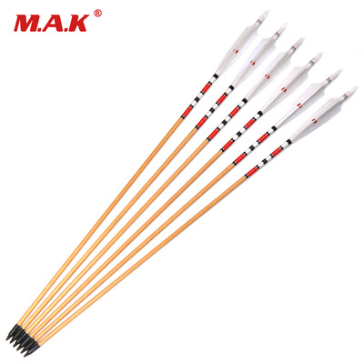 6pcs 78cm Traditional Wooden Arrows Hunting Arrow Shooting Target Arrows White Feathers 50~70lbs Hunting Archery Arrows
6pcs 78cm Traditional Wooden Arrows Hunting Arrow Shooting Target Arrows White Feathers 50~70lbs Hunting Archery Arrows
