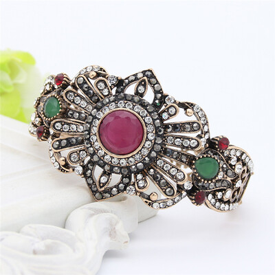 Ethnic Turkish Blooming Flowers Brecelet Bangle Women Stage Banquet Resin Jewelry Adjustable Wide Cuff Antque Gold Color Bijoux
Ethnic Turkish Blooming Flowers Brecelet Bangle Women Stage Banquet Resin Jewelry Adjustable Wide Cuff Antque Gold Color Bijoux