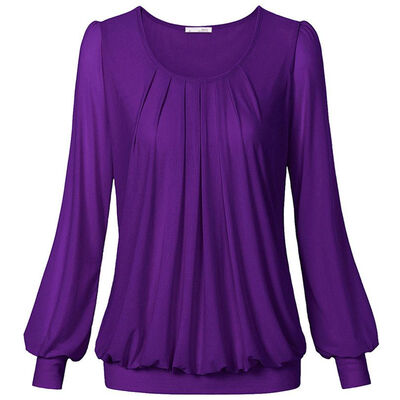 Women TShirt Long Sleeve O-Neck Front Pleated Pullover Candy Color Scoop Crew Pleated Stretch Slim T-shirts Femme Plus Size Tops
Women TShirt Long Sleeve O-Neck Front Pleated Pullover Candy Color Scoop Crew Pleated Stretch Slim T-shirts Femme Plus Size Tops