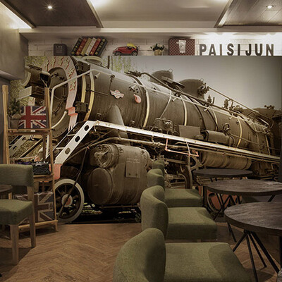 3D photo wallpaper retro 3D train head wallpaper mural train themed restaurant cafe KTV bar background wall wallpaper
3D photo wallpaper retro 3D train head wallpaper mural train themed restaurant cafe KTV bar background wall wallpaper