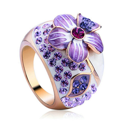 Yoursfs® 18K Rose Gold Plated Purple Flower Painting Ring Use Austrian Crystal Fashion Jewelry
Yoursfs® 18K Rose Gold Plated Purple Flower Painting Ring Use Austrian Crystal Fashion Jewelry