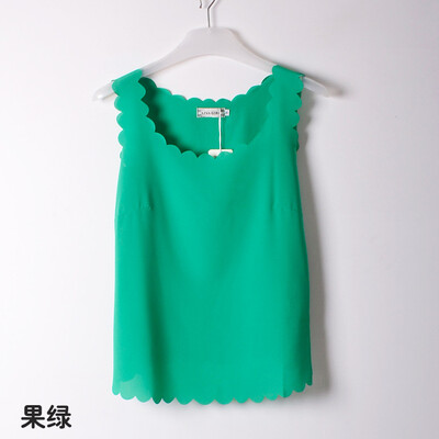 Women Fashion Solid Color Sexy Summer Sleeveless chiffon wave lace vest Camisole bottoming shirt L33
Women Fashion Solid Color Sexy Summer Sleeveless chiffon wave lace vest Camisole bottoming shirt L33