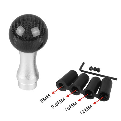 

Ryanstar Racing Universal Automatic Durable Carbon Fiber Ball Gear Shift Knob With Adapter