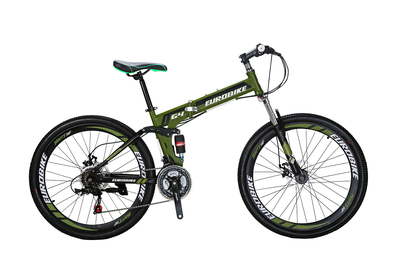 Eurobike G4 26" Folding Mountain Bike SHimano 21 Speed Full Suspension Bicycle Daul Disc Brakes MTB
Eurobike G4 26" Folding Mountain Bike SHimano 21 Speed Full Suspension Bicycle Daul Disc Brakes MTB